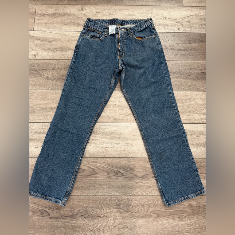 Carhartt Men's Straight Relaxed Fit Blue Jeans 32x32